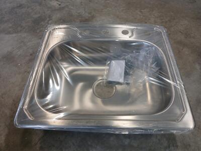 Kohler Middleton 14631-4-NA 25x22x6 in Single Basin Stainless Steel Sink, 4 Faucet Holes