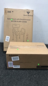 (1) Case Advance Termite Bait stations (1) Vaunn Medical Bath Bench With Back And Armrest