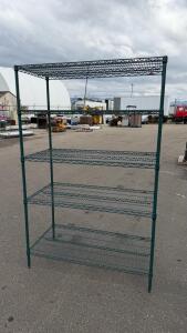 5-Shelf Industrial Wire Shelving Rack, Green Epoxy, 48x18x72 in, Adjustable, Heavy Duty