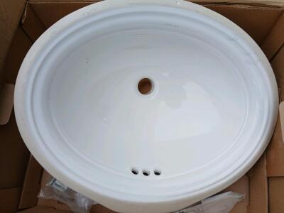 Kohler Caxton K-2210 White Undermount Bathroom Sink, Oval, Made in Mexico