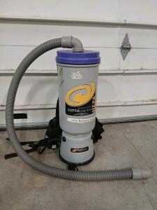 ProTeam Super CoachVac HEPA Backpack Vacuum, 10 Qt, Model SCM-1282, 120V, 9.9A, Serial 85-089472