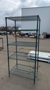 5-Tier Green Epoxy NSF Wire Shelving Rack, 48"x18"x72", Adjustable, Heavy Duty Storage