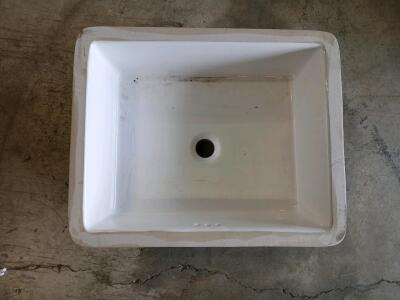 ProFlo PF1713UMWH 17"x13" White Undermount Rectangular Bathroom Sink, Vitreous China, Serial J0633197