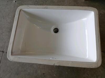 Rectangular Undermount Bathroom Sink, White, Vitreous China, 20"x15", UPC Certified, A22