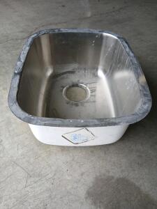 Stainless Steel Single Bowl Sink, Approx. 20x18x8 in, Undermount/Drop-In, 18-Gauge, 3.5" Drain