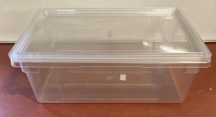 Clear 12 Quart Polycarbonate Food Storage Container with Lid, 20"x12"x6" Stackable