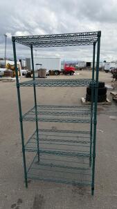 5-Shelf Green Epoxy Wire Shelving Rack, 48"x24"x72", Adjustable, Heavy-Duty Metal
