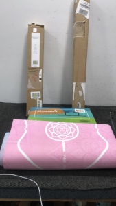 (1) Pido Yoga 6&rsquo; Yoga Mat (1) Snugset 1&rdquo; Drapery Rod Set (1) Vpcok Office Cair Mat (1) Komsurf Pull up Bar