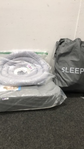 (1) My Brest Friend Twins Breast Feeding Pillow (1) Sleeplux Queen Size Air Mattress (1) Padded UFO Cat/Dig Healing Collar