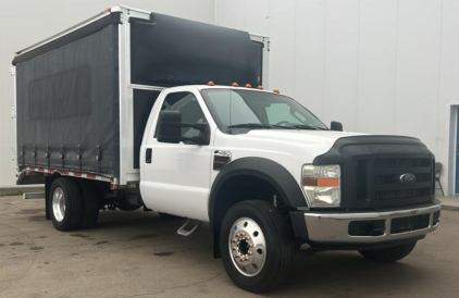2008 FORD F-450 - DIESEL! 13FT CURTIN SLIDE BOX BODY!