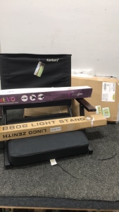 (1) Kembaty Stadium Chair (1) Serene Valley Metal Dish Rack (1) The Revo Tripod Stand For Manaquins (1) Linco Zenith Light stand