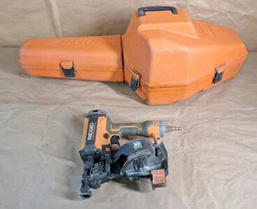 (1) RIDGID 15-Degree 1-3/4" Pneumatic Coil Roofing Nailer & (1) STIHL Chainsaw Case