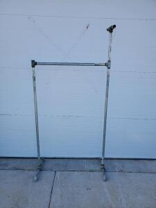 Adjustable Industrial Pipe Clothing Rack, Heavy-Duty, 60"x24"x60-84", Galvanized Steel