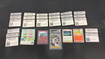 Large Mixed Lot Trading Cards: Custom Michael Jordan, Victor Wembanyama, Japanese Pok&eacute;mon + 20 Codes