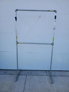 Industrial Pipe Garment Rack - 48"x24"x84", Galvanized Steel, Fixed Legs, Single Bar, Heavy Duty