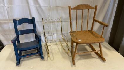 (3) Vintage Miniature Rocking Chairs