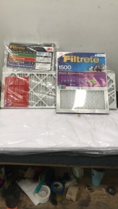 (1) Waterproof Changing Table Mattress (11) Various HVAC Filters