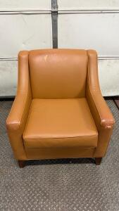 Coffee Color Faux-Leather Chair - 35"H x 32&frac12;"W x 34"D *PLEASE READ DESCRIPTION *