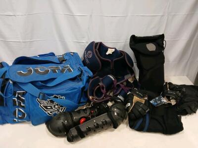 Complete Adult Hockey Gear Set - Jofa Bag, Itech EP-325 Pads, Easton GX26 Gloves, Bauer Shell