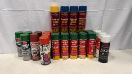 (25) Assorted Spray Paint Cans