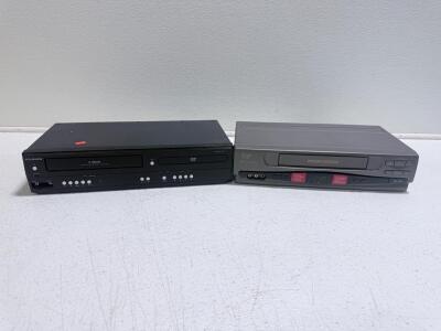 Philips Magnavox 4-Head Hi-Fi VHS VCR (Model Likely MVR430MG/F7) & Funai DVD/VCR Combo DV220FX5