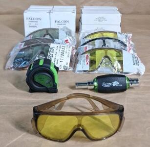 (6) Assorted Wilson Tinted Safety Glasses, Color & Style Vary, (6) Falcon Tools 12-Foot Tape Measures & (6) Falcon Tools 4-In-1 Metric Socket Drive Tools