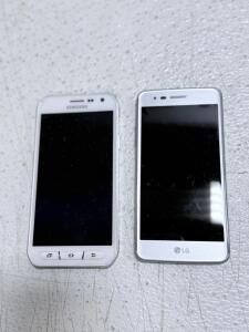 Samsung Galaxy S6 Active 32GB AT&T Rugged & LG K20 Plus Silver Fingerprint 2-Phone Lot