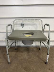 DMI Heavy Duty Drop Arm Steel Commode, 500lb Capacity, Model 802-1203-3030, Gray, 23" Seat