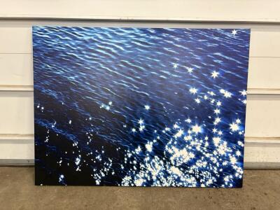 Large VyPC 40x30 Stretched Canvas Print &ndash; Sunlight Sparkle on Water, Photographic Wall Art