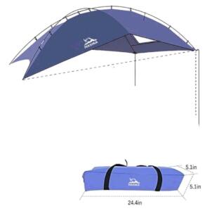 (1) HASIKA - Tailgate Shade Awning, Grey, Small