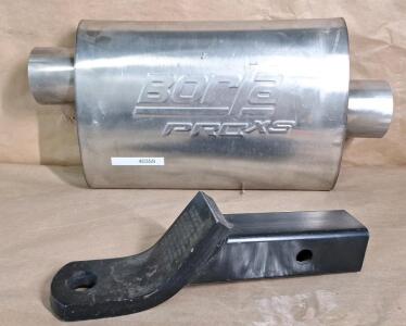(1) Borla 40359 3" Center In Offset Out ProXS Universal Muffler & (1) 2" Trailer Hitch Ball Mount For 1" Ball