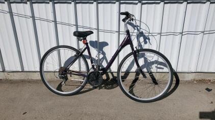 Schwinn Solitaire Step-Through Hybrid Bike, 21-Speed, 700C Wheels, Purple, V-Brakes