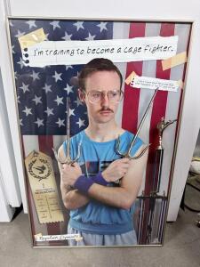 Framed Napoleon Dynamite Cage Fighter Poster #7554 Funky Enterprises 24x36 in. (2005) 24 x 36 in