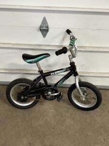 Dynacraft Clutch 12" Kids&rsquo; BMX Bike, Black/Green, Steel Frame, Rear Coaster Brake, Age 2-4