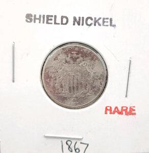 (1) 1867 RARE Shield Nickel Coin