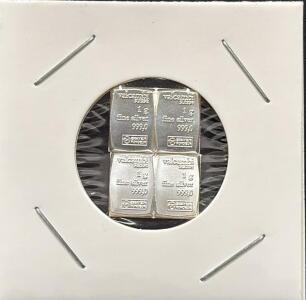 Valcambi Suisse 4x 1g .999 Fine Silver CombiBar Segments, Switzerland, Sealed