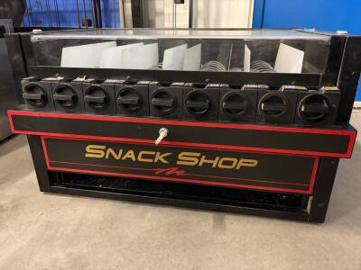 Snack Shop Manual Countertop Vending Machine, 9 Selections, Metal Case, Lockable, No Power Needed
