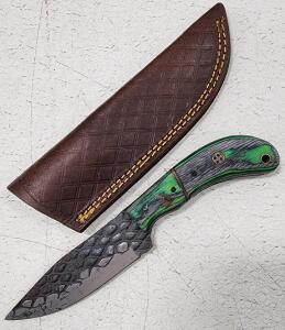 (1) Fixed Blade Cold Steel Utility Knife With Wood Handle And Sheath