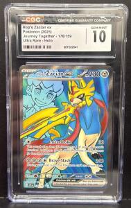 CGC 10 Hop's Zacian ex 176/159 Ultra Rare Holo, Pok&eacute;mon Journey Together (2025) Card