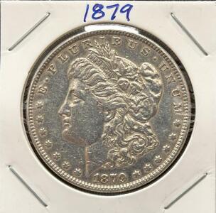 1879 Morgan Silver Dollar, Philadelphia, 2x2 Flip, US Coin