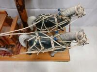 Western Horse-Drawn Wagon Table Lamp &ndash; Wood, Metal Shade, Rustic D&eacute;cor, Approx. 24"x10"x22" - 4