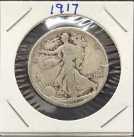 (2) 1917 Walking Liberty Half Dollar Coins, 90% Silver, Circulated Condition - 4