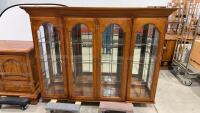 Thomasville Fisher Park 4-Door Lighted Oak China Cabinet Display Hutch, 78"x17"x82", USA - 2