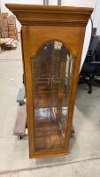 Thomasville Fisher Park 4-Door Lighted Oak China Cabinet Display Hutch, 78"x17"x82", USA - 5