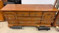 Thomasville Fisher Park 4-Door Lighted Oak China Cabinet Display Hutch, 78"x17"x82", USA - 9
