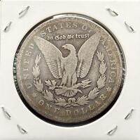 1891-O Morgan Silver Dollar, New Orleans Mint, 90% Silver, Circulated, in 2x2 Holder - 2
