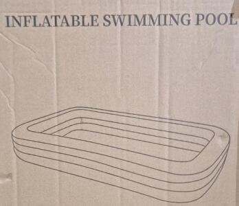 (1) XL Inflatable Pool W/ Electric Air Pump, 130"L x 72"W x 22"D