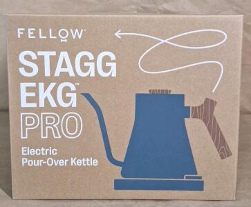 (1) Fellow Stagg EKG Pro Electric Pour-Over Kettle, Stone Blue & Walnut
