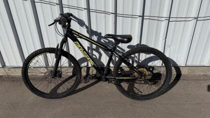 Mongoose Excursion 21-Speed Mountain Bike, 27.5" Wheels, Front Suspension, Black/Yellow