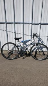 Huffy Granite 26" Mountain Bike, 18-Speed, Steel Frame, Silver/Blue, V-Brakes, Kickstand
